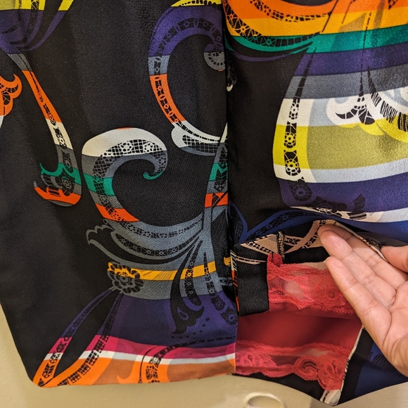 TRINA TURK 'Kudson' Multi Color Paisley Sleeveless Sheath Silk Blend Dress- 2 - Picture 7 of 9